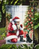Black Pug with Santa Garden Flag – Christmas Dog Yard Decor