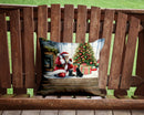 Black Pug and Santa Claus Throw Pillow - 14x14 Decorative Pillow – Art for Your Home & Patio