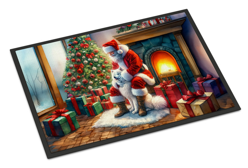 Samoyed and Santa Claus Doormat