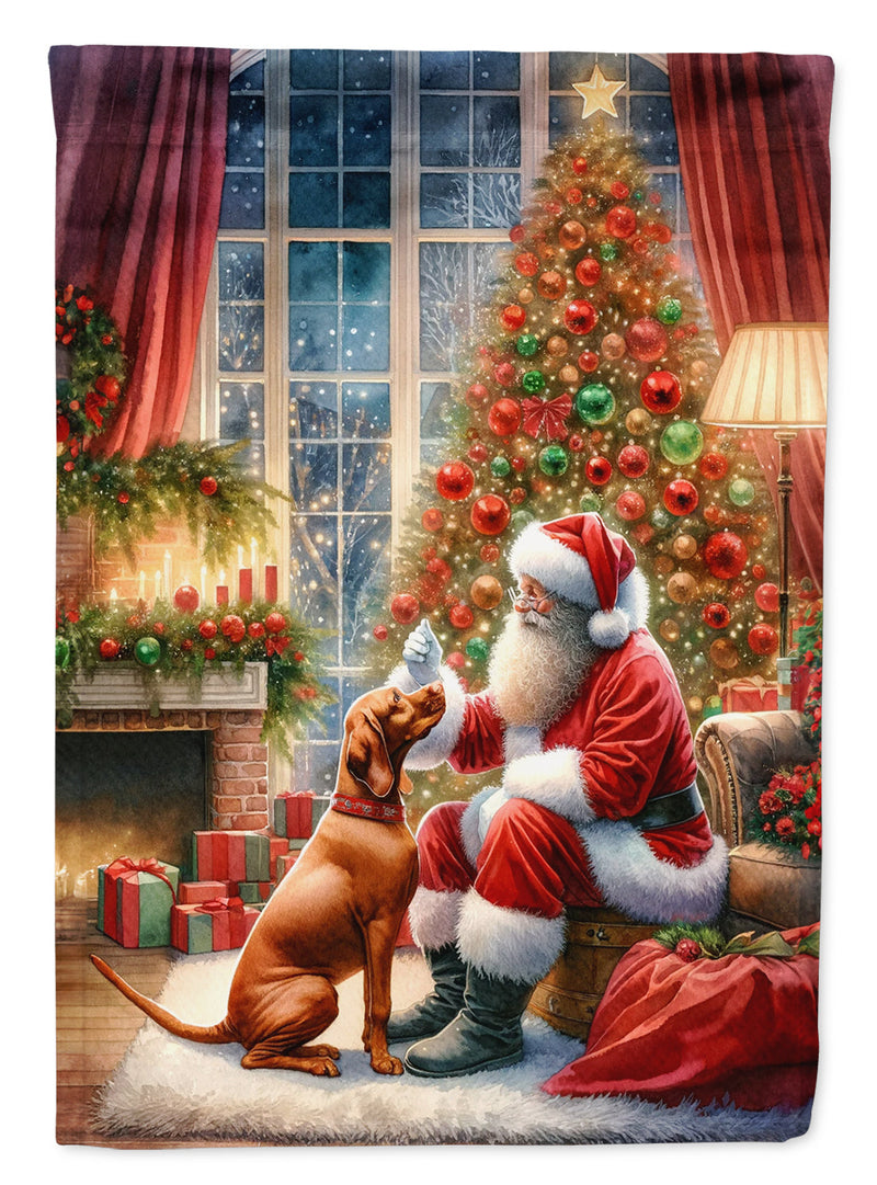 Vizsla and Santa Claus House Flag