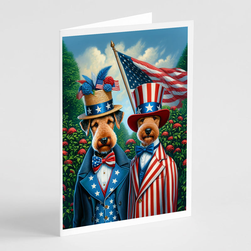 All American Airedale Terrier Greeting Cards Pack of 8