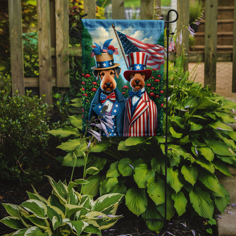 All American Airedale Terrier Garden Flag –  Dogs with American Flag Background by Caroline’s Treasures