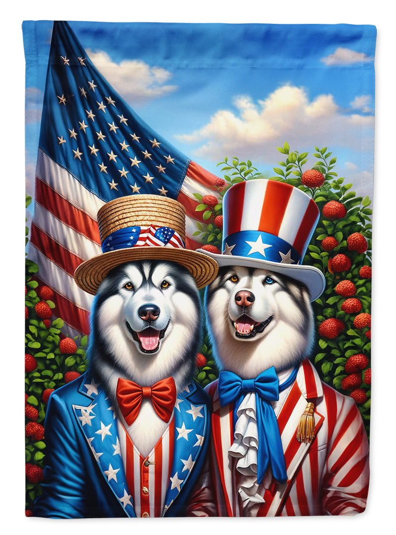 All American Alaskan Malamute Garden Flag –  Dogs with American Flag Background by Caroline’s Treasures