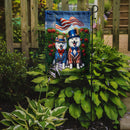 All American American Eskimo Garden Flag –  Dogs with American Flag Background by Caroline’s Treasures