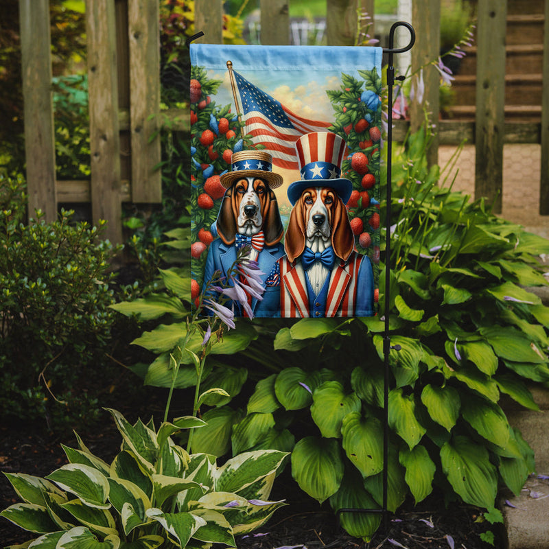 All American Basset Hound Garden Flag –  Dogs with American Flag Background by Caroline’s Treasures