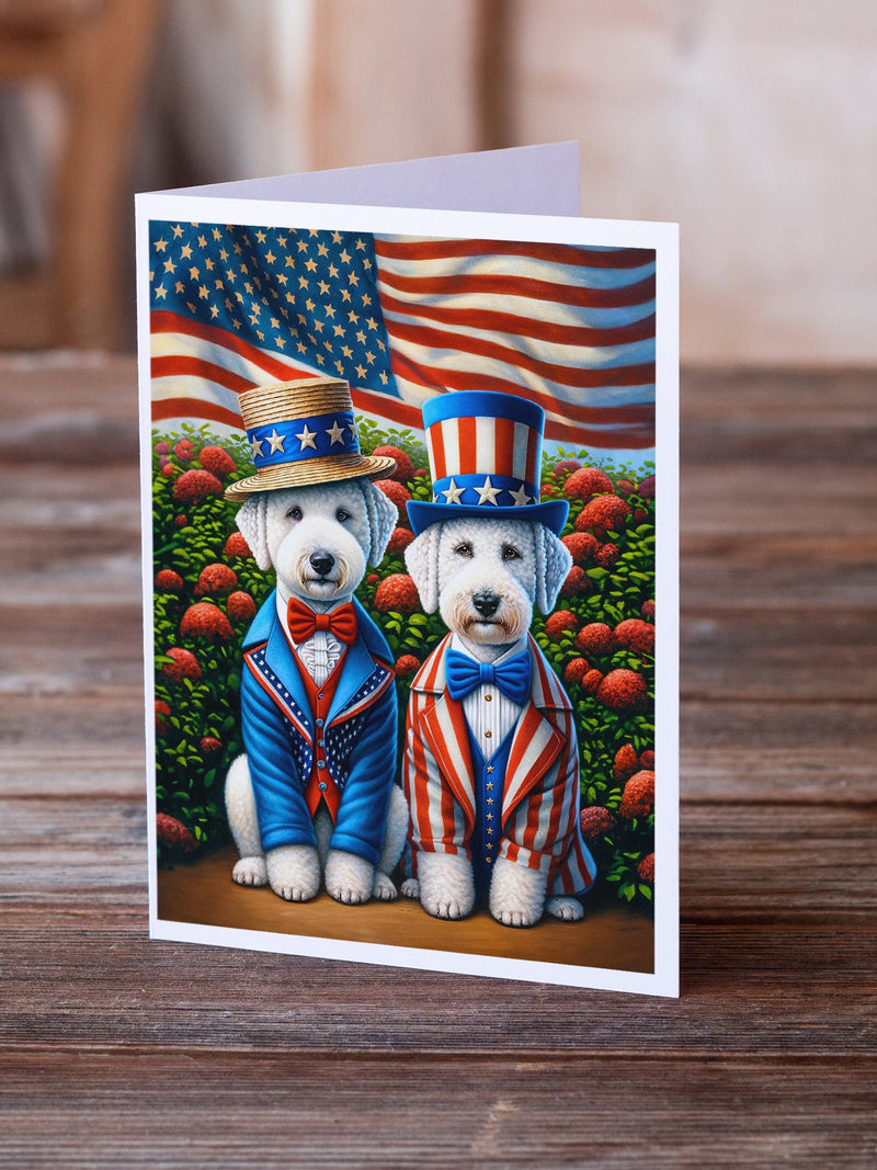 All American Bedlington Terrier Greeting Cards Pack of 8