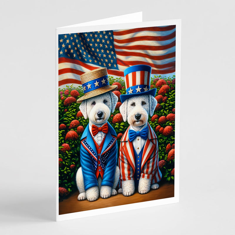 All American Bedlington Terrier Greeting Cards Pack of 8