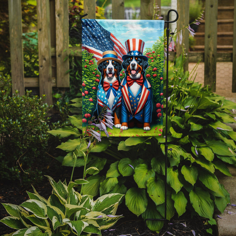 All American Bernese Mountain Dog Garden Flag –  Dogs with American Flag Background by Caroline’s Treasures