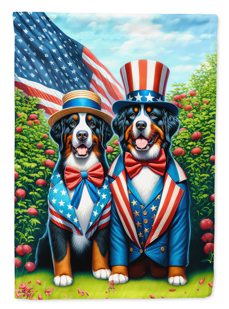 All American Bernese Mountain Dog Garden Flag –  Dogs with American Flag Background by Caroline’s Treasures
