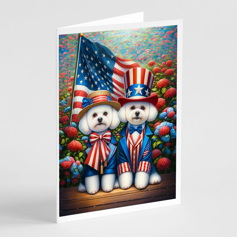 All American Bichon Frise Greeting Cards Pack of 8