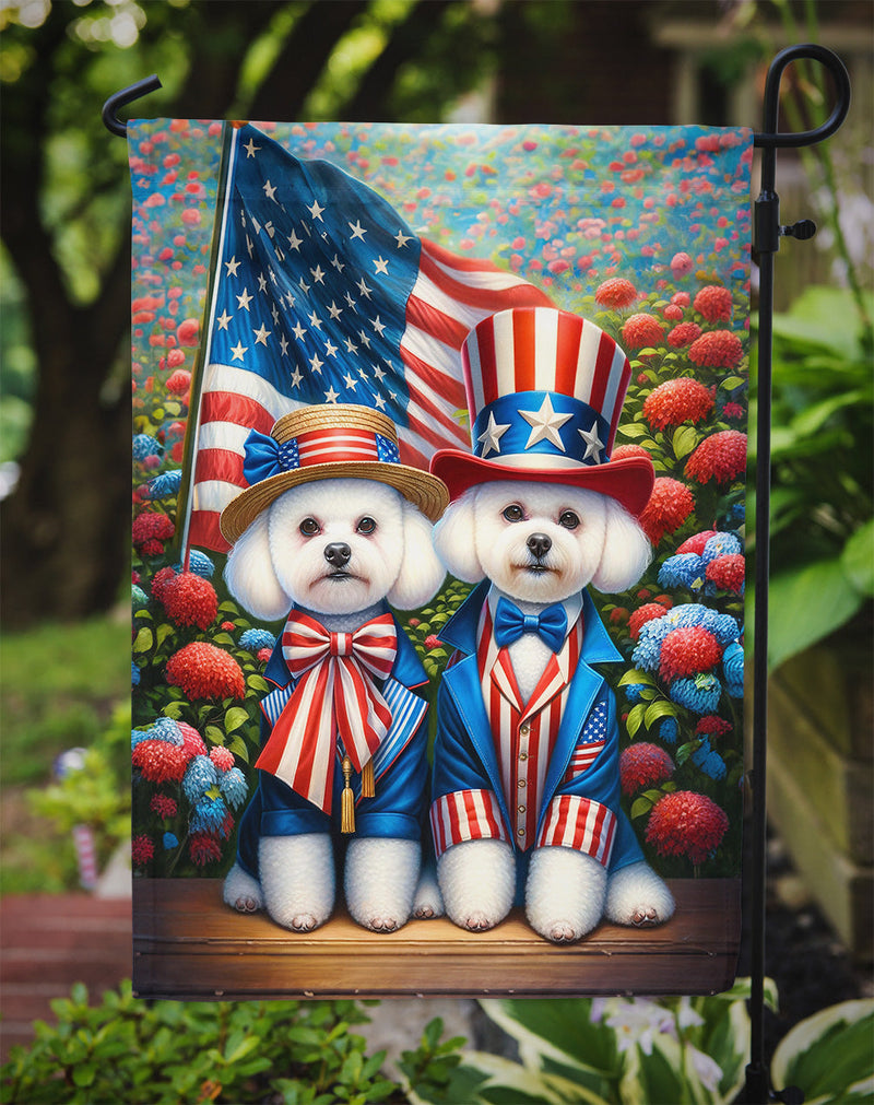 All American Bichon Frise Garden Flag –  Dogs with American Flag Background by Caroline’s Treasures