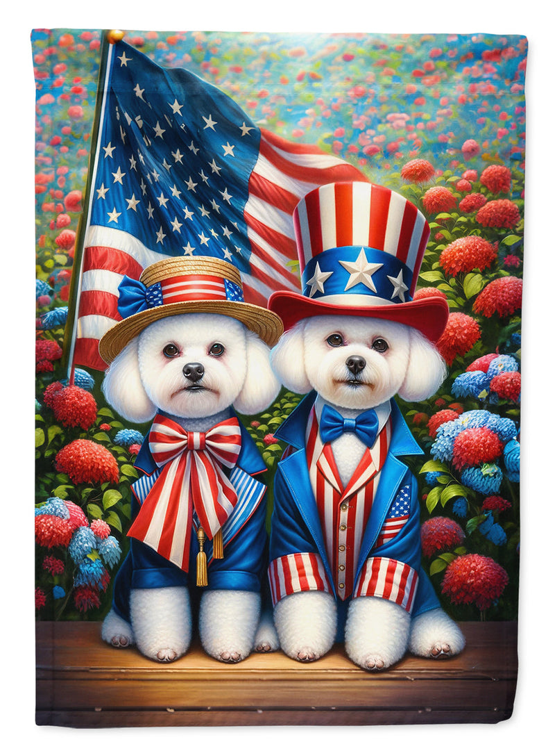 All American Bichon Frise Garden Flag –  Dogs with American Flag Background by Caroline’s Treasures