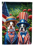 All American Boston Terrier Garden Flag –  Dogs with American Flag Background by Caroline’s Treasures