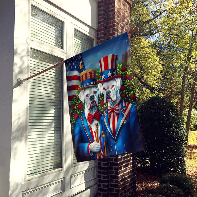 All American White Boxer House Flag