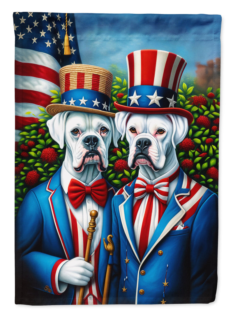 All American White Boxer House Flag