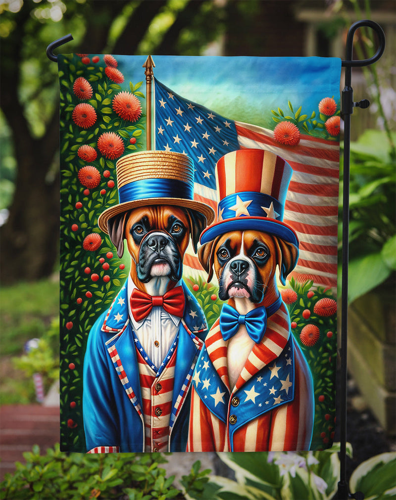 All American Boxer Garden Flag –  Dogs with American Flag Background by Caroline’s Treasures