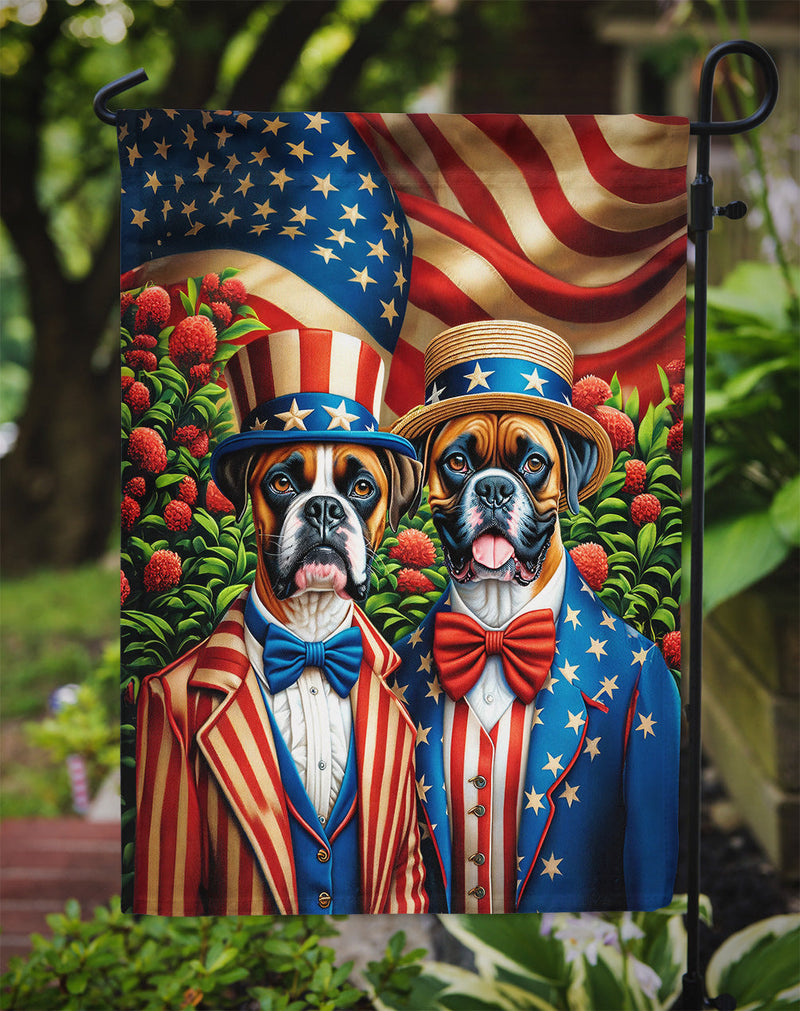 All American Boxer Garden Flag –  Dogs with American Flag Background by Caroline’s Treasures