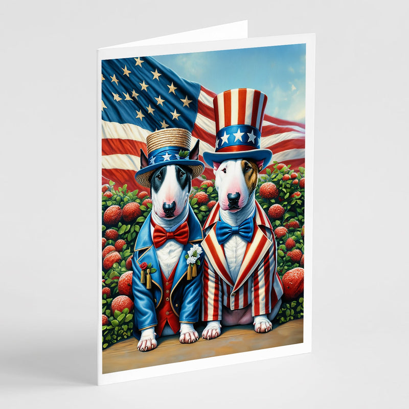 All American Bull Terrier Greeting Cards Pack of 8