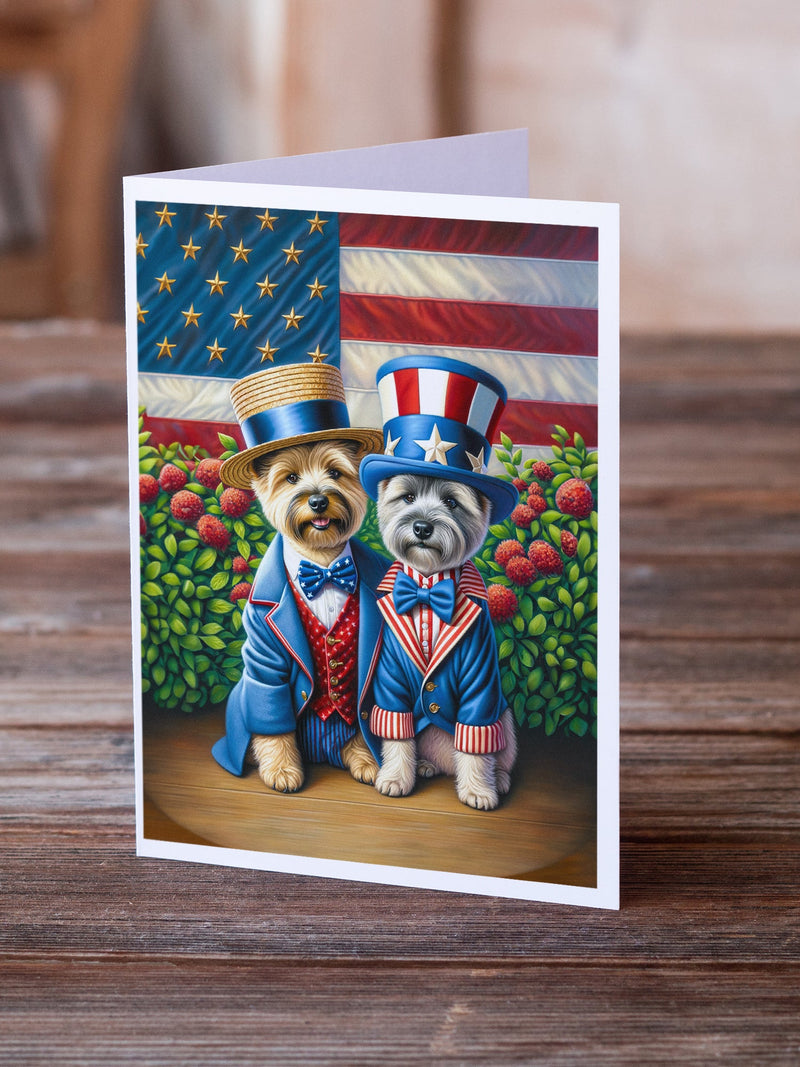 All American Cairn Terrier Greeting Cards Pack of 8