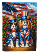 All American Cavalier Spaniel Garden Flag –  Dogs with American Flag Background by Caroline’s Treasures