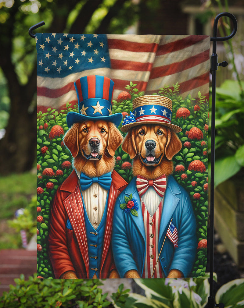 All American Chesapeake Bay Retriever Garden Flag –  Dogs with American Flag Background by Caroline’s Treasures