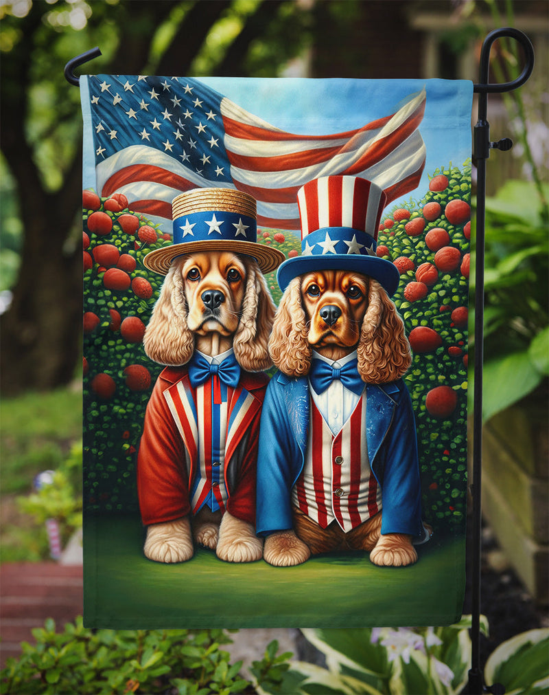 All American Cocker Spaniel Garden Flag –  Dogs with American Flag Background by Caroline’s Treasures