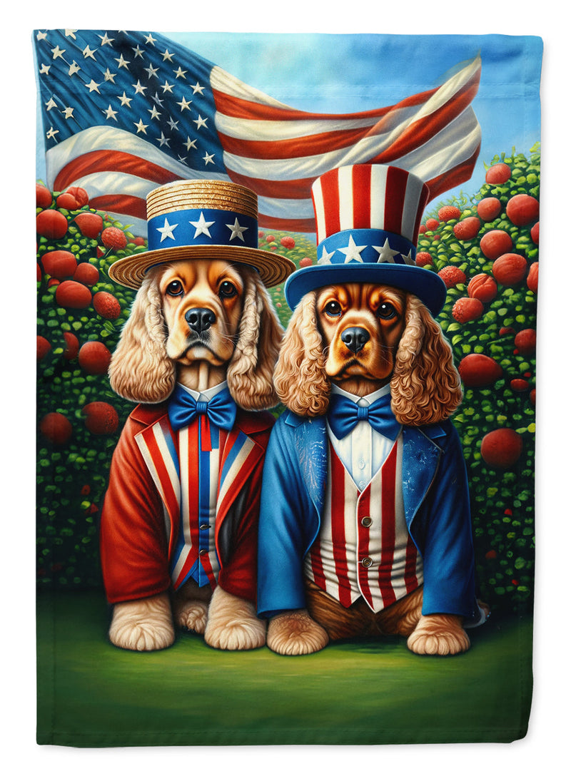 All American Cocker Spaniel Garden Flag –  Dogs with American Flag Background by Caroline’s Treasures