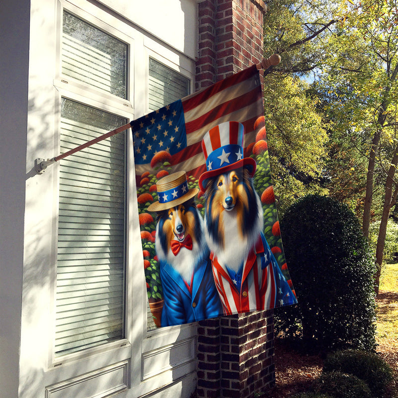 All American Collie House Flag