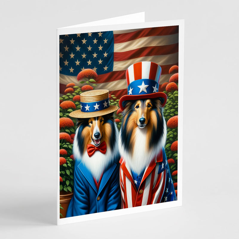 All American Collie Greeting Cards Pack of 8