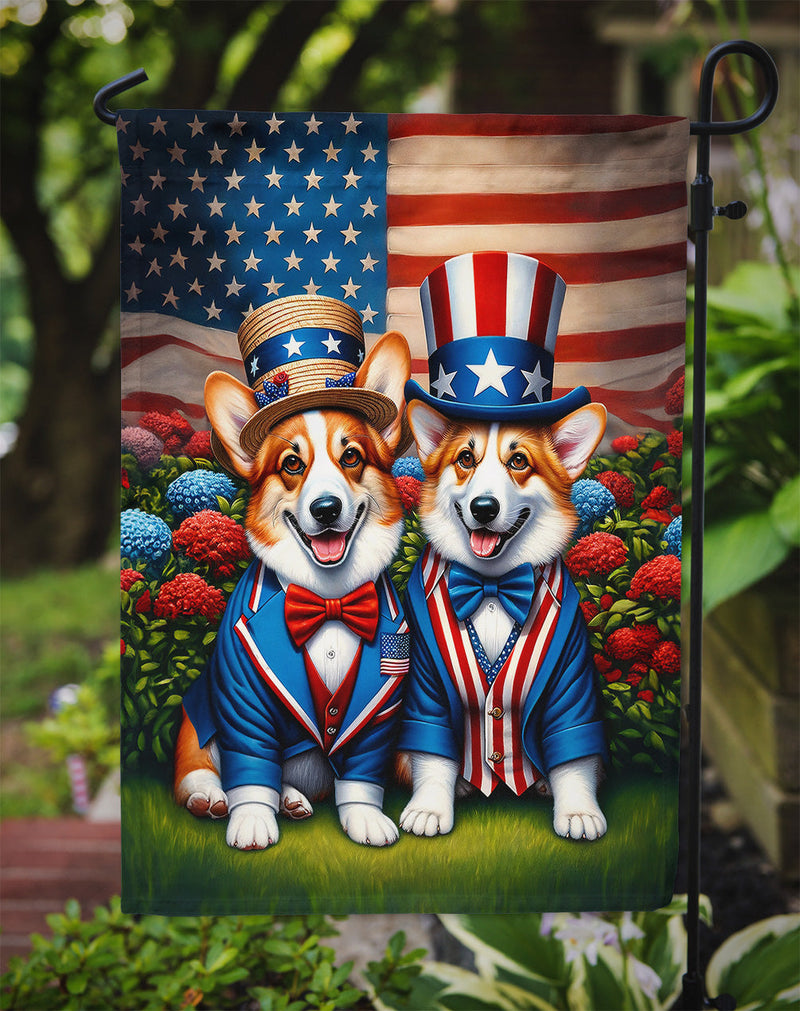 All American Corgi Garden Flag –  Dogs with American Flag Background by Caroline’s Treasures