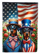 All American Doberman Pinscher Garden Flag –  Dogs with American Flag Background by Caroline’s Treasures