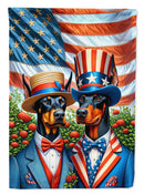 All American Doberman Pinscher Garden Flag –  Dogs with American Flag Background by Caroline’s Treasures