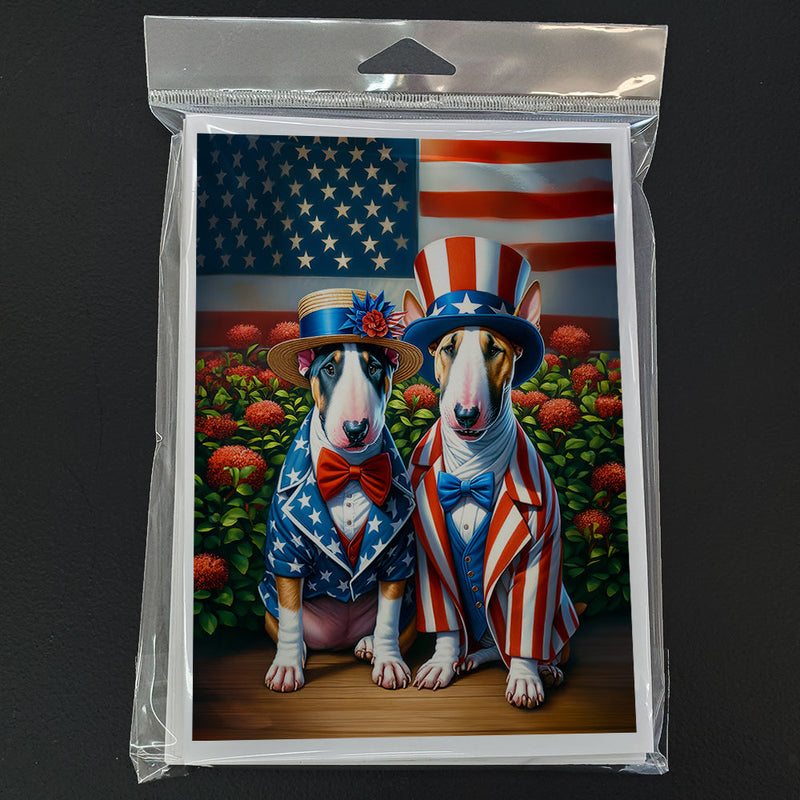 All American English Bull Terrier Greeting Cards Pack of 8