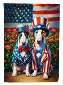 All American English Bull Terrier Garden Flag –  Dogs with American Flag Background by Caroline’s Treasures