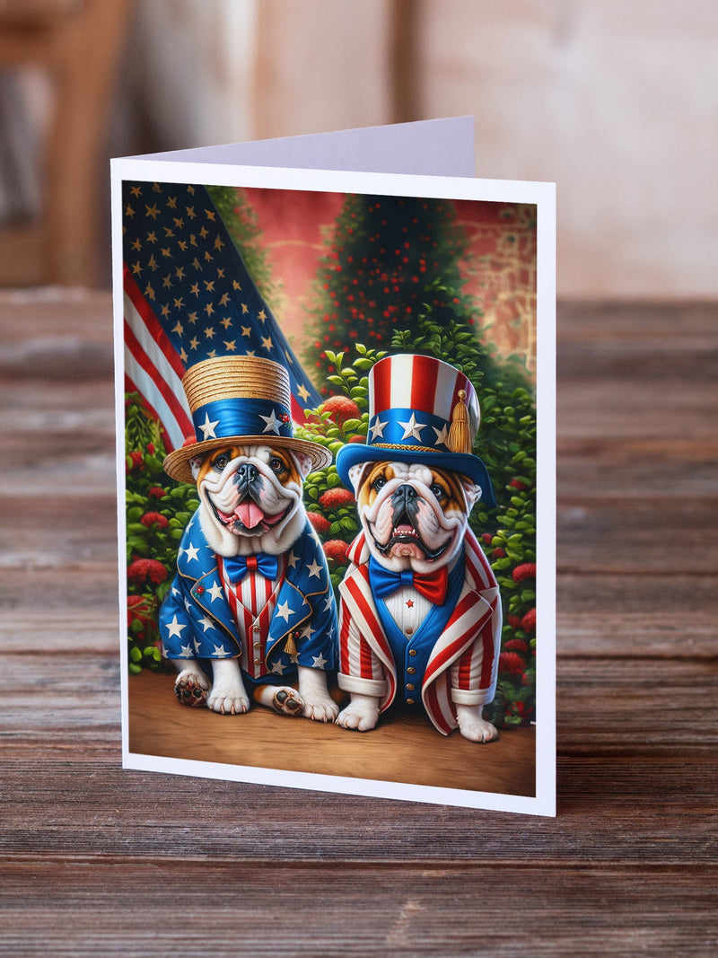 All American English Bulldog Greeting Cards Pack of 8