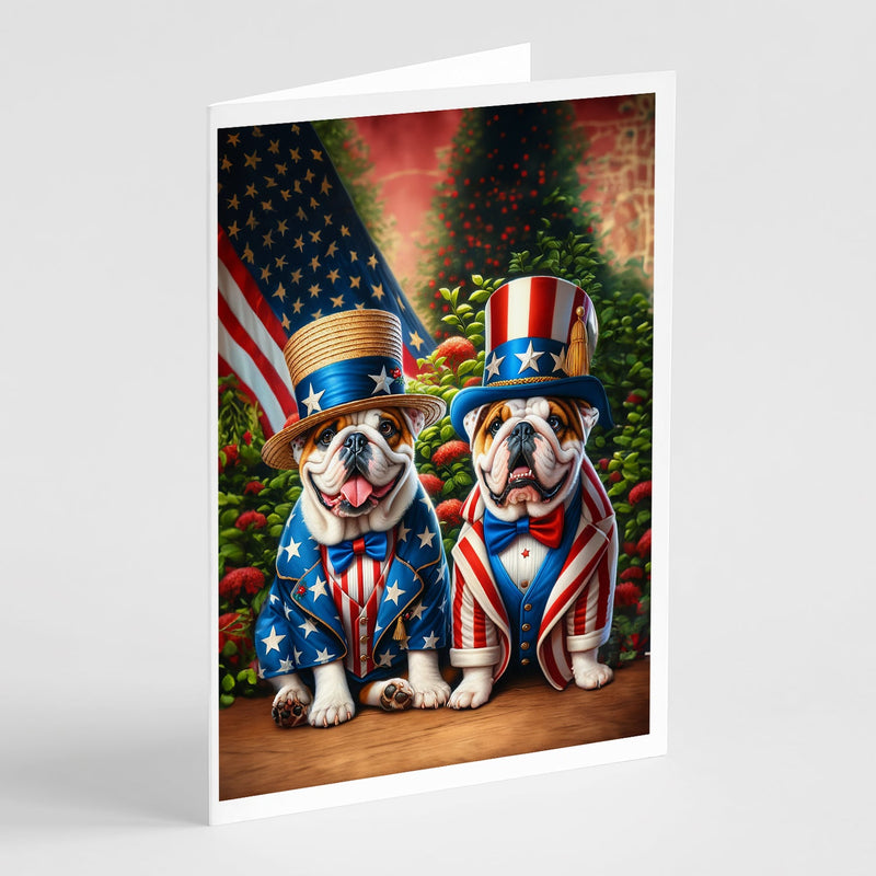 All American English Bulldog Greeting Cards Pack of 8