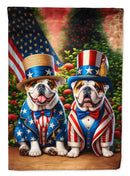 All American English Bulldog Garden Flag –  Dogs with American Flag Background by Caroline’s Treasures