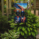 All American Flat-Coated Retriever Garden Flag –  Dogs with American Flag Background by Caroline’s Treasures