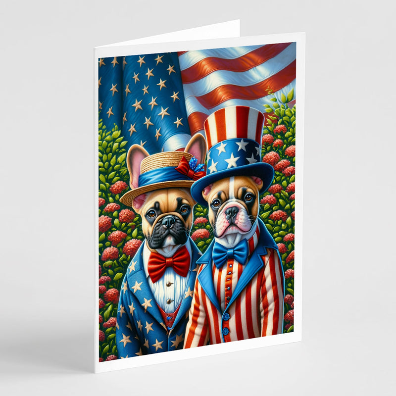 All American French Bulldog Greeting Cards Pack of 8