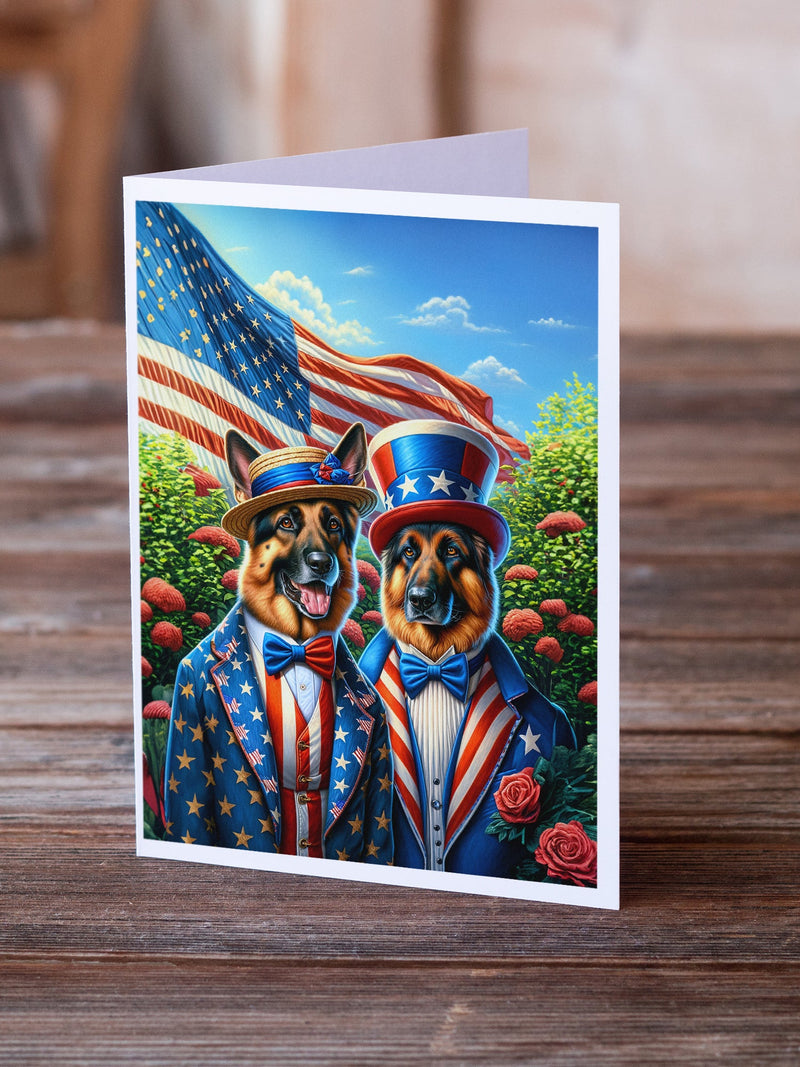 All American German Shepherd Greeting Cards Pack of 8