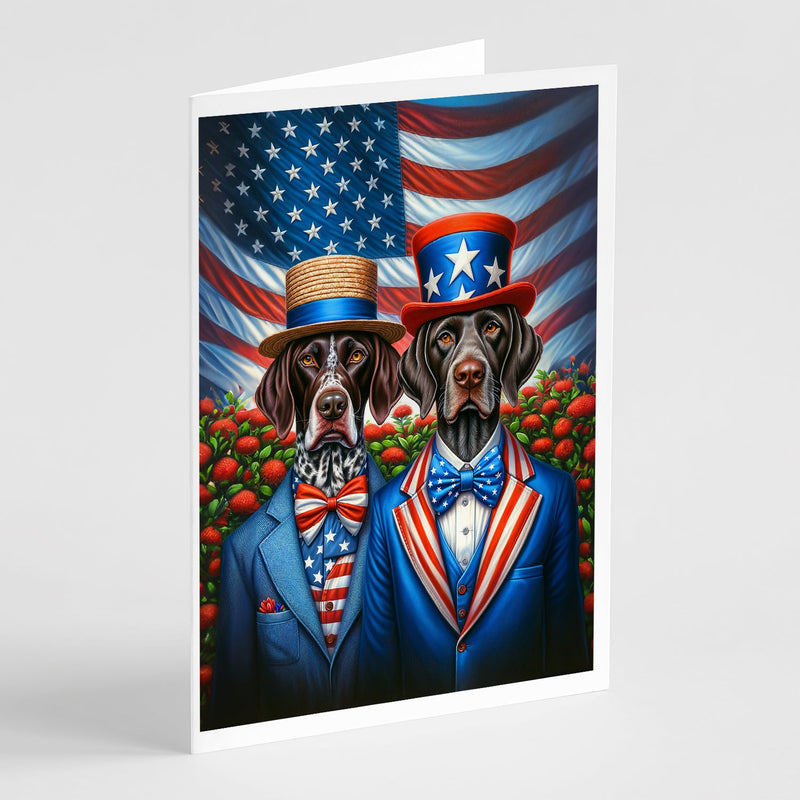 All American German Shorthaired Pointer Greeting Cards Pack of 8