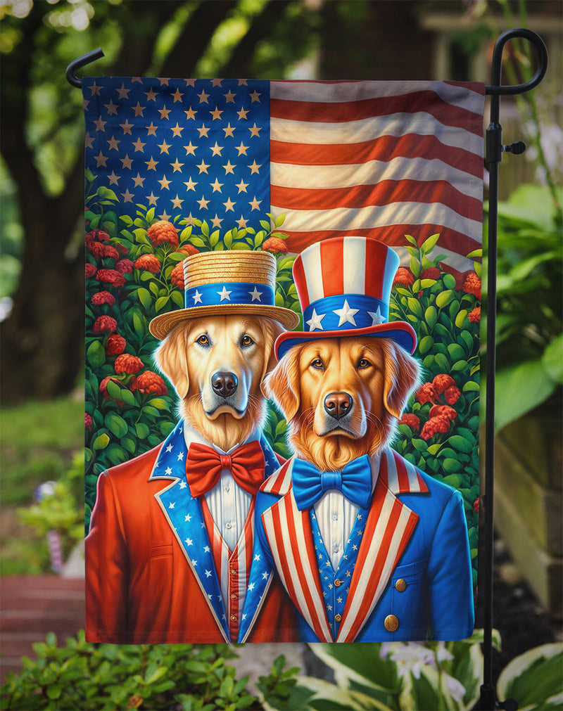 All American Golden Retriever Garden Flag –  Dogs with American Flag Background by Caroline’s Treasures