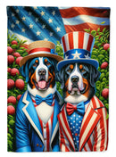All American Greater Swiss Mountain Dog Garden Flag –  Dogs with American Flag Background by Caroline’s Treasures