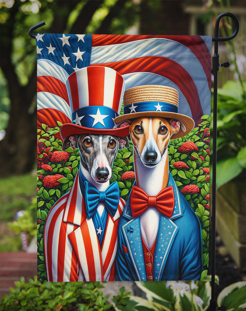 All American Greyhound Garden Flag –  Dogs with American Flag Background by Caroline’s Treasures