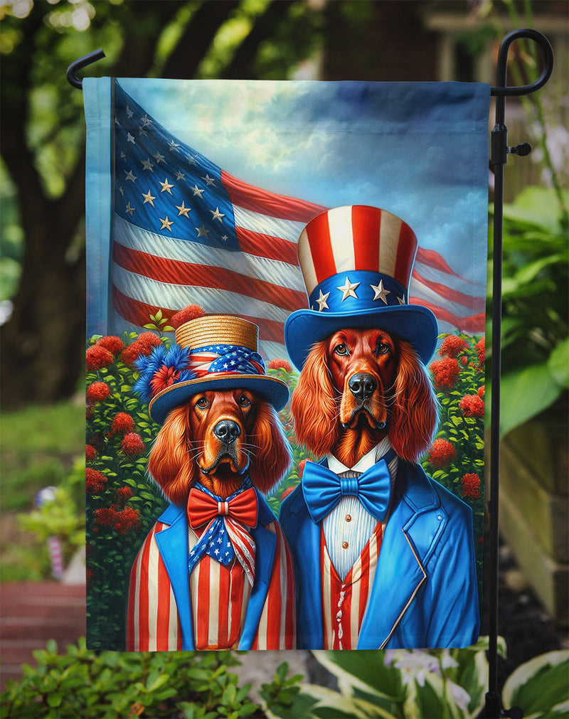 All American Irish Setter Garden Flag –  Dogs with American Flag Background by Caroline’s Treasures