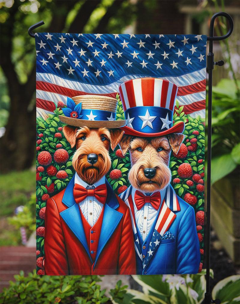 All American Irish Terrier Garden Flag –  Dogs with American Flag Background by Caroline’s Treasures
