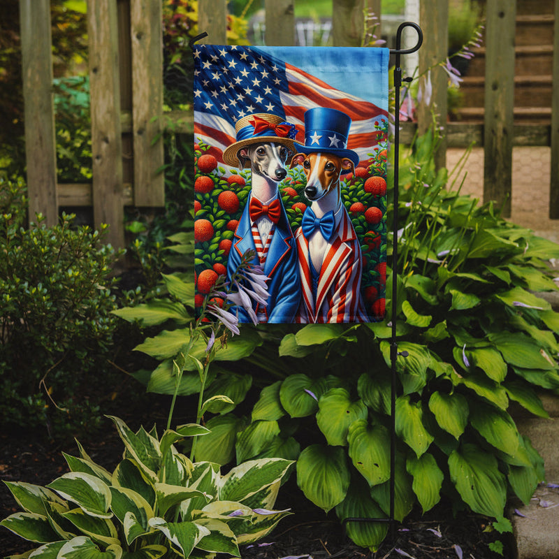 All American Italian Greyhound Garden Flag –  Dogs with American Flag Background by Caroline’s Treasures