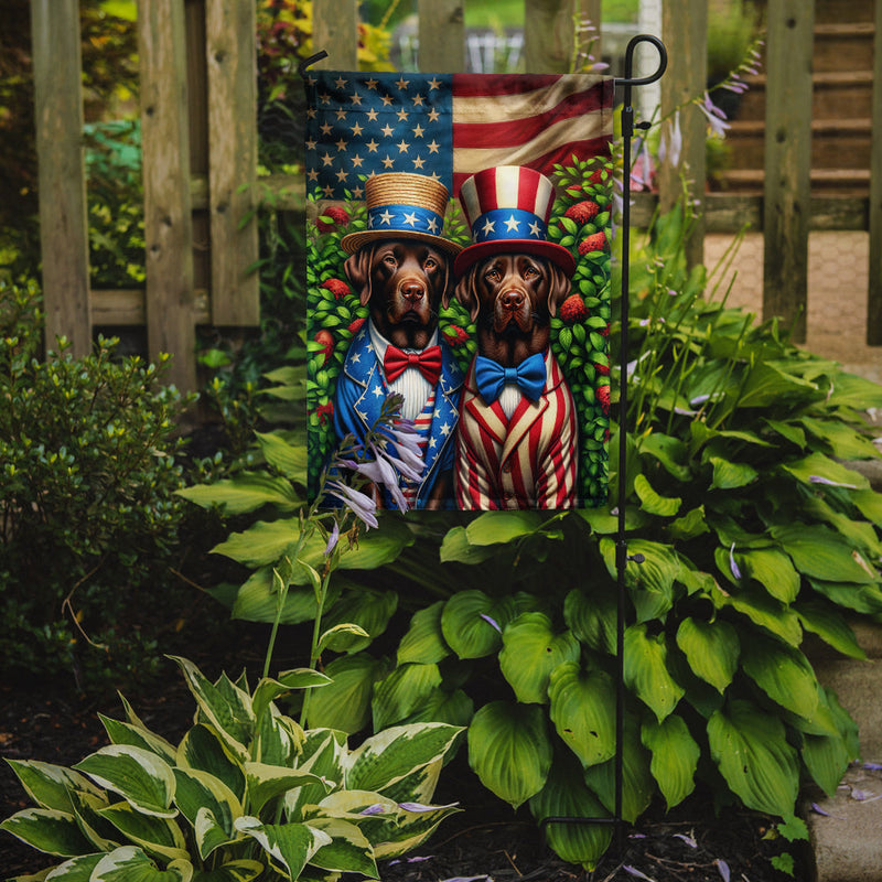 All American Labrador Retriever Garden Flag –  Dogs with American Flag Background by Caroline’s Treasures