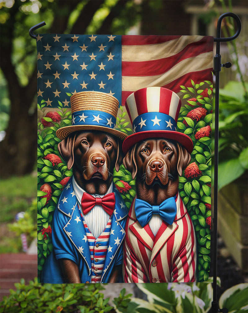 All American Labrador Retriever Garden Flag –  Dogs with American Flag Background by Caroline’s Treasures