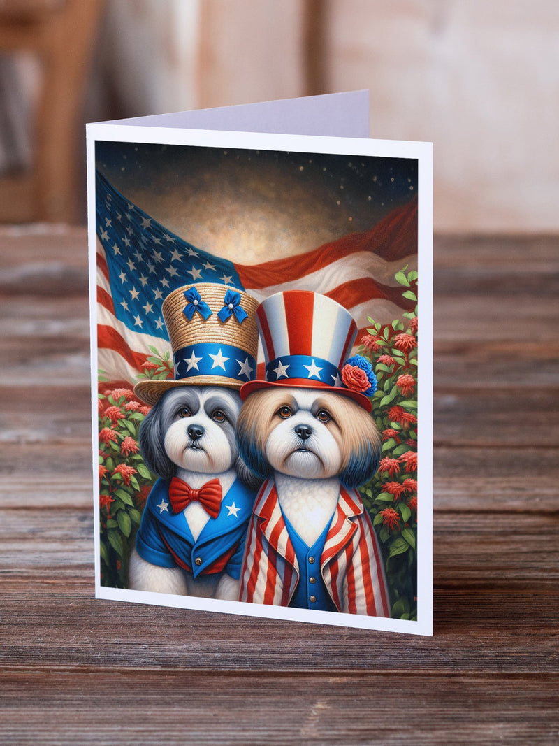 All American Lhasa Apso Greeting Cards Pack of 8